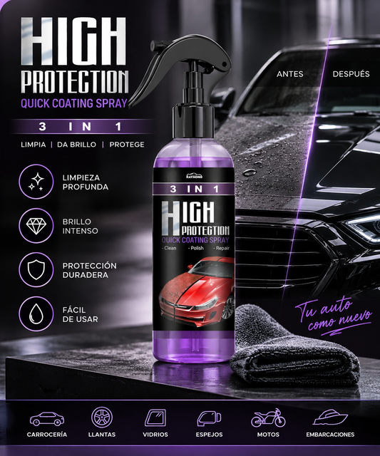 Spray Recubrimiento Cerámico 3 en 1 para Autos (120 ml)